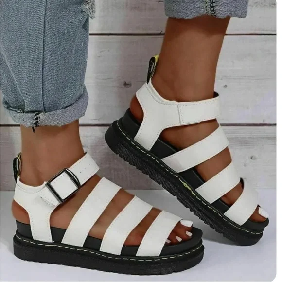 Dr. Martens Blaire Hydro Leather Creme Sandal 10 11 43 EUC - Picture 5 of 10